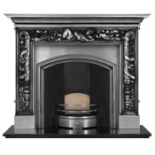 London Plate Wide Cast Iron Fireplace Insert